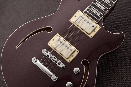 Semi-Acoustic Guitar Reverend Guitars Roundhouse Air HH Metallic Bordeaux Semi-Acoustic Guitar - 5