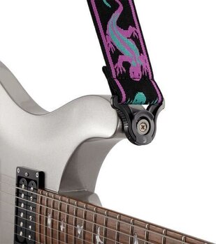 Textile guitar strap D'Addario 50BALPW01 Auto Lock Vintage Planet Waves Green / Purple Lizards Lizards Textile guitar strap - 4