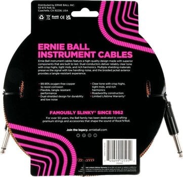 Instrumendikaabel Ernie Ball Braided 5,5 m Straight - Straight Instrumendikaabel - 2