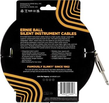 Instrumendikaabel Ernie Ball Classic Silent 3 m Straight - Straight Instrumendikaabel - 2