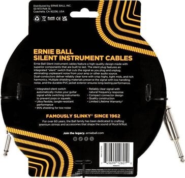 Instrumendikaabel Ernie Ball Classic Silent 6 m Straight - Straight Instrumendikaabel - 2