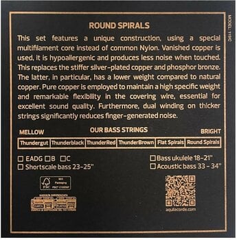 Cordes de basses Aquila 326U Round Spiral Series Cordes de basses - 2