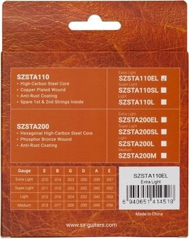 Guitar strings SX SZSTA110 Extra Light 10-47 Guitar strings - 2