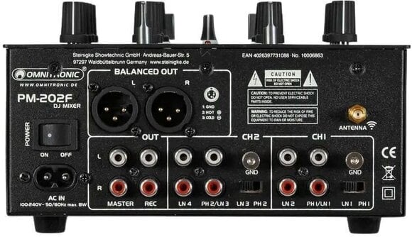DJ Mixer Omnitronic PM-202F DJ Mixer - 5
