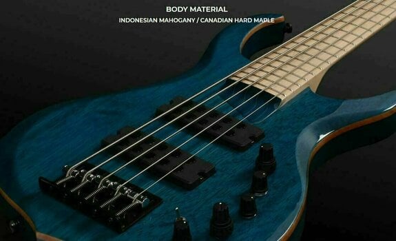 5-saitiger E-Bass, 5-Saiter E-Bass Sire Marcus Miller M2-5 2nd Gen Transparent Blue - 2