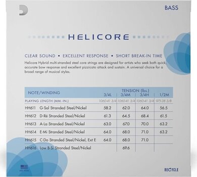 Saiten für Streichinstrumente D'Addario H610 3/4M Saiten für Streichinstrumente - 2