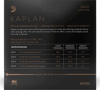 Cello-strenge D'Addario KS510 4/4M Cello-strenge - 2