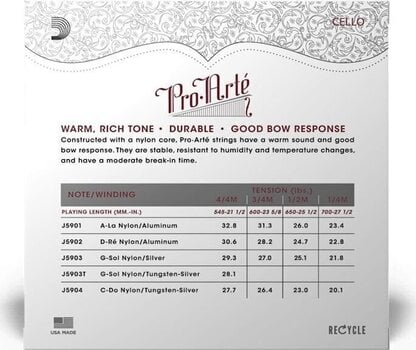 Cello Strings D'Addario J59 4/4M Cello Strings - 2