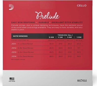 Cello Strings D'Addario J1014 3/4M Cello Strings - 2