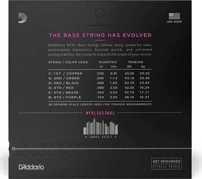 Snaren voor 6-snarige basgitaar D'Addario NYXL32130MS Snaren voor 6-snarige basgitaar - 2