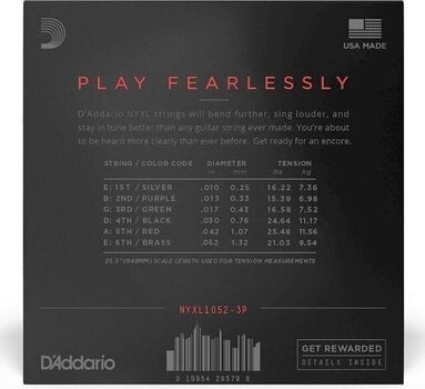 Strenge til E-guitar D'Addario NYXL1052-3P Strenge til E-guitar - 2