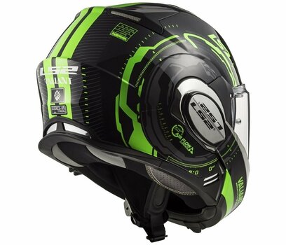 Helm LS2 FF399 Valiant Nucleus Nucleus Black Glow Green L Helm - 4