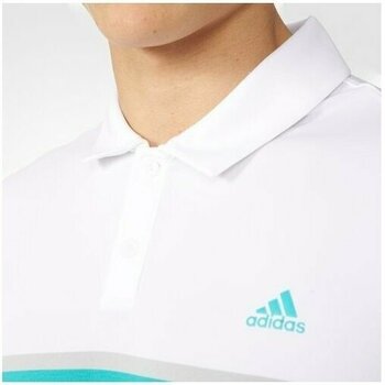 Camiseta polo Adidas Climacool Engineered Stripe Po Wht/Ylw L - 4