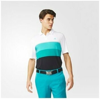 Camiseta polo Adidas Climacool Engineered Stripe Po Wht/Ylw L - 6
