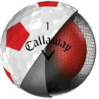 Golf žogice Callaway Chrome Soft 2018 Truvis Balls Red - 3