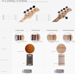 Fretless E-Bass Sire Marcus Miller V7 Alder-4 FL 2nd Gen Antique White Fretless E-Bass - 4