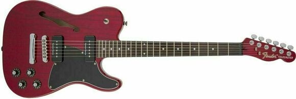 Electric guitar Fender Jim Adkins JA-90 Telecaster Thinline IL Crimson Red Transparent - 2