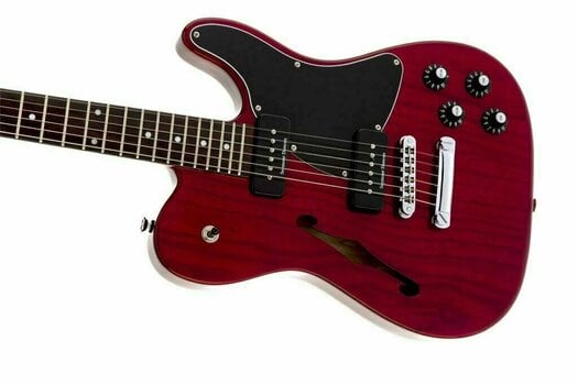 Elektrische gitaar Fender Jim Adkins JA-90 Telecaster Thinline IL Crimson Red Transparent - 6