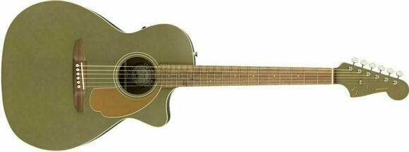Elektroakustická kytara Jumbo Fender Newporter Player Olive Satin - 2