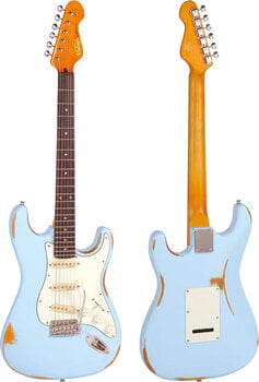 Elektriska gitarrer Vintage V6MRLB Premium SET Distressed Laguna Blue Elektriska gitarrer - 4