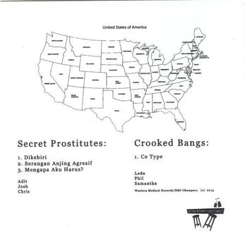 Disco in vinile Secret Prostitutes & Crooked Bangs - Split (7" SP) - 2