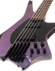 Headless Bass Guitar HILS Guitars HZB5 NEXT Mystic Purple Headless Bass Guitar - 5