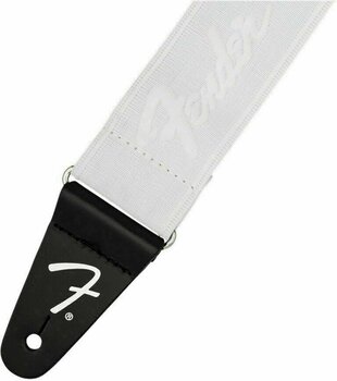 Tekstylne gitarowe pasy Fender Weighless Strap Running Logo White - 2