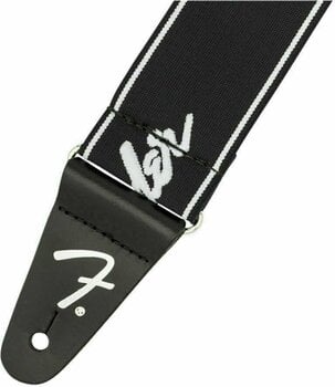 Tekstylne gitarowe pasy Fender Weighless Strap Running Logo Black and White - 2