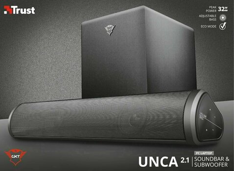 Barra de som Trust GXT 664 Unca 2.1 Soundbar Speaker Set - 7