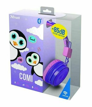 Fejhallgató gyerekeknek Trust Comi Bluetooth Wireless Kids Headphones Purple - 6