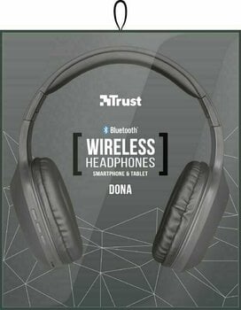 Bezdrátová sluchátka na uši Trust Dona Wireless Bluetooth Headphones Grey - 9