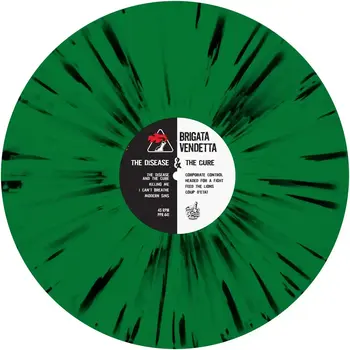 Disco de vinilo Brigata Vendetta - The Disease And The Cure (Evergreen W/ Black Splatter W/ Silkscreened B-Side) (LP) - 4