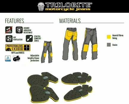 Calças de ganga para motociclismo Trilobite 1664 Acid Scrambler Black 42 Calças de ganga para motociclismo - 5