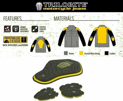 Textildzseki Trilobite 964 Acid Scrambler Denim Jacket Black 4XL Textildzseki - 4