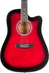 Dreadnought Guitar Pasadena PDC-10 Red Burst Dreadnought Guitar - 3