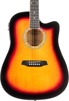 electro-acoustic guitar Pasadena PDC-10E Vintage Sunburst electro-acoustic guitar - 4