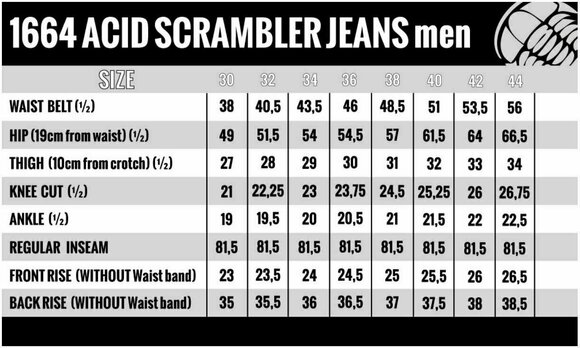 Motorcykel-jeans Trilobite 1664 Acid Scrambler Black 40 Motorcykel-jeans - 6