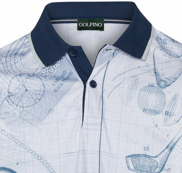 Pikétröja Golfino Printed Mens Polo Shirt With Striped Collar Flint 50 - 3