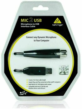 USB кабел Behringer Mic 2 Черeн 5 m USB кабел - 3