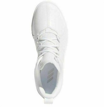 Chaussures de golf junior Adidas Adicross PPF Junior Chaussures de Golf Cloud White/Silver Metallic/Gum UK 3 - 6