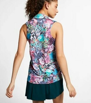 Polo Shirt Nike Dri-Fit Printed Sleeveless Womens Polo Shirt Fuchsia/Purple Dawn XS - 4