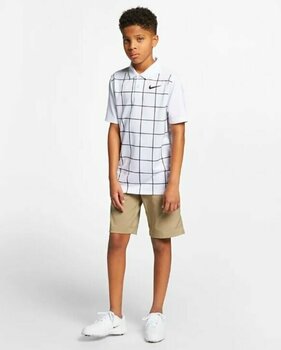 Polo majice Nike Dri-Fit Grid Printed Boys Polo Shirt White/Black XL - 7