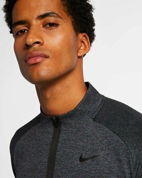 Hoodie/Sweater Nike Dry Knit Statement 1/2 Zip Mens Sweater Black/Dark Grey L - 5