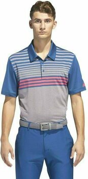 Polo Shirt Adidas Ultimate365 3-Stripes Heathered Mens Polo Shirt Grey Three Heather/Dark Marine/Shock Red L - 4