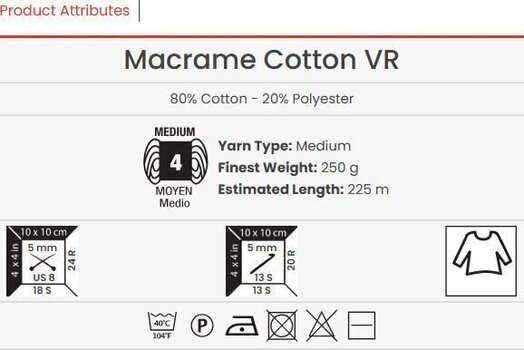 Konac Yarn Art Macrame Cotton VR 225 m 921 Konac - 3