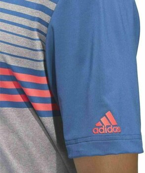 Pikétröja Adidas Ultimate365 3-Stripes Heathered Mens Polo Grey/Marine/Red L - 9