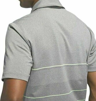 Polo Shirt Adidas Ultimate365 Heathered Stripe Mens Polo Shirt Grey Five Heather/Hi-Res Yellow M - 2