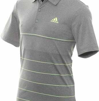 Polo košile Adidas Ultimate365 Heathered Stripe Pánské Golfové Polo Grey Five Heather/Hi-Res Yellow M - 3