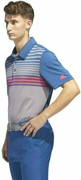 Camiseta polo Adidas Ultimate365 3-Stripes Heathered Mens Polo Grey/Marine/Red XL - 6