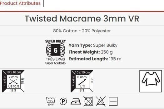 Κορδόνι Yarn Art Twisted Macrame 3 mm VR 195 m 923 Κορδόνι - 3